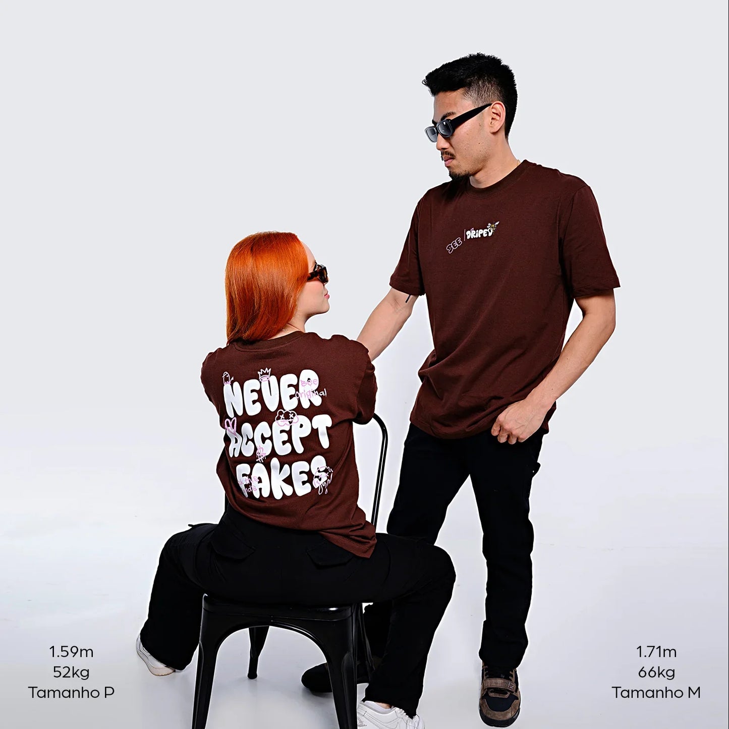 Camiseta "Never Fake"(oversized)