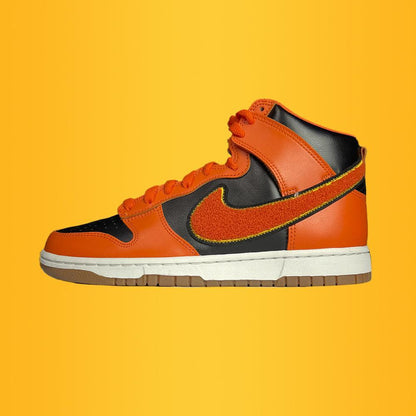 Nike Dunk High 'Uni. Chenille - Safety Orange' - Bee.Driped